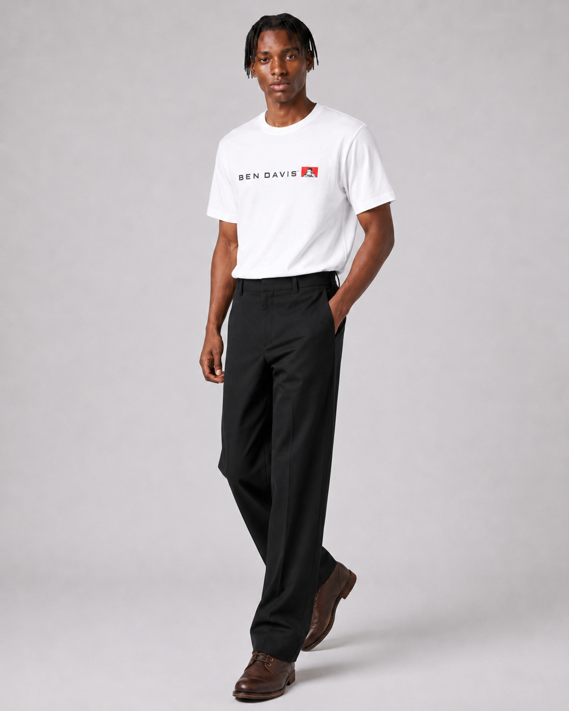 Ben Davis Flat Line Logo T-Shirt White 9070