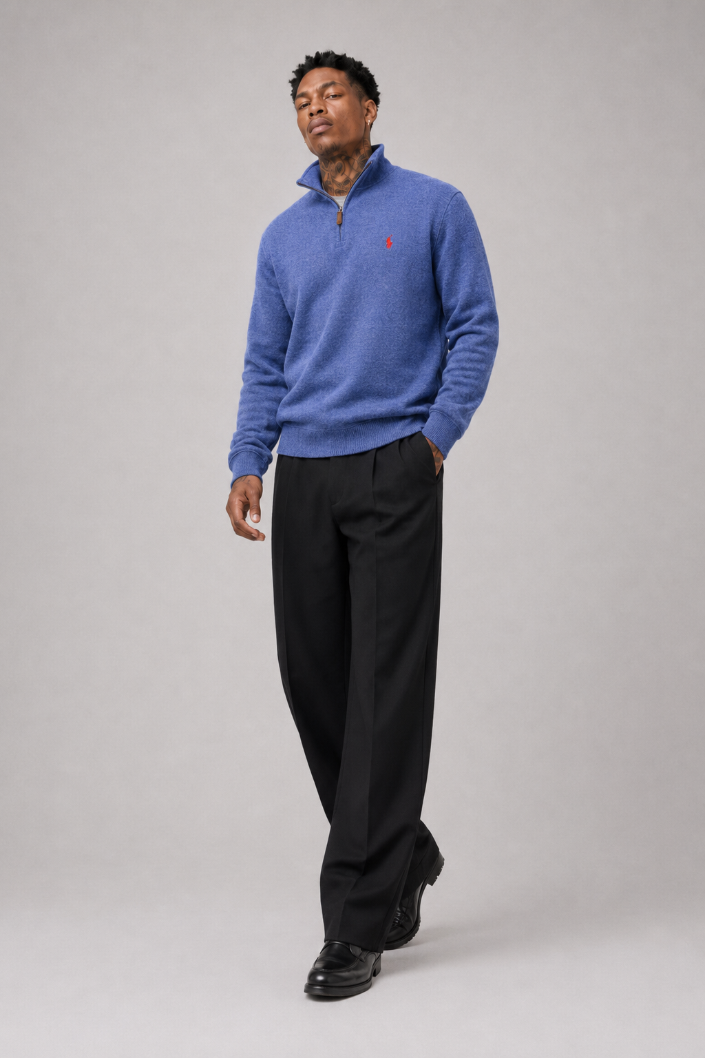 Polo Ralph Lauren Men's Half Zip Up Sweater Blue 710723158003 B14
