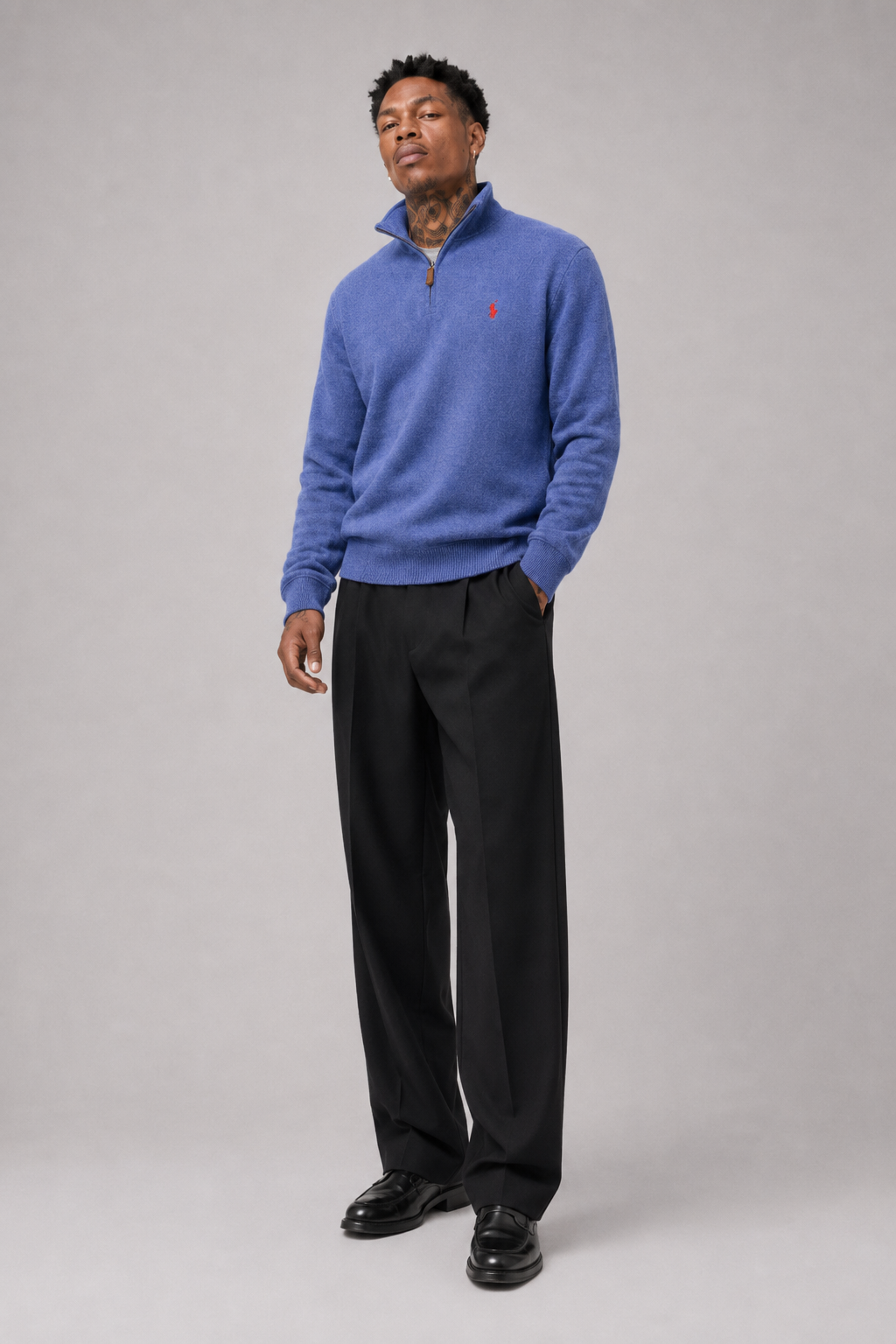 Polo Ralph Lauren Men's Half Zip Up Sweater Blue 710723158003 B14