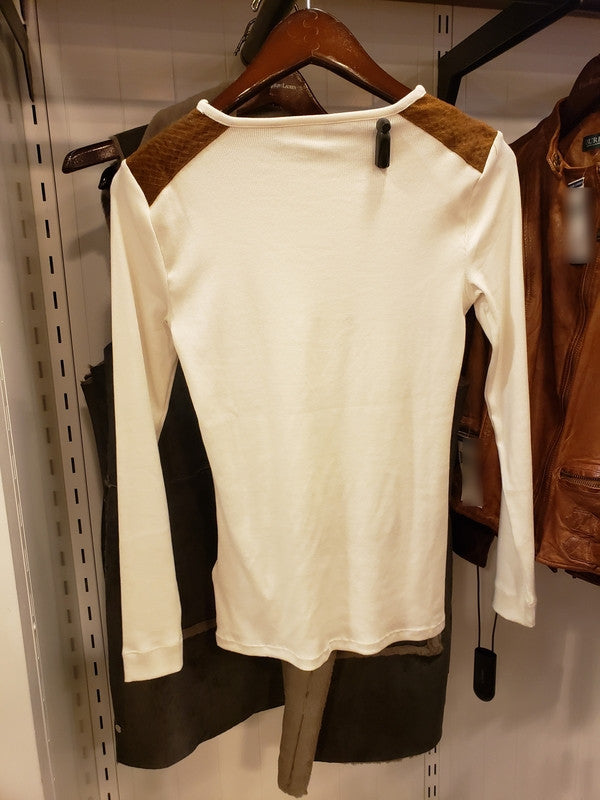 Polo Ralph Lauren Women's Shoulder Point Long Sleeve T-Shirt Winter Cream 200670915010 B7