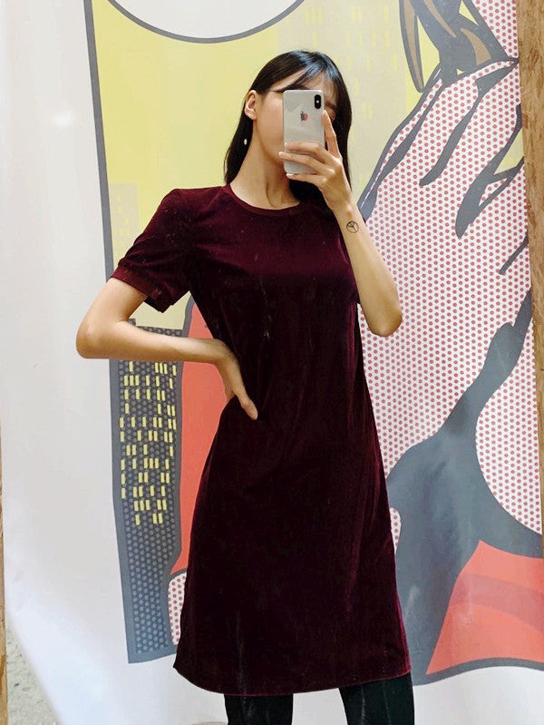 Polo Ralph Lauren Women's Velvet Shirtdress Chianti 200733525001 B6