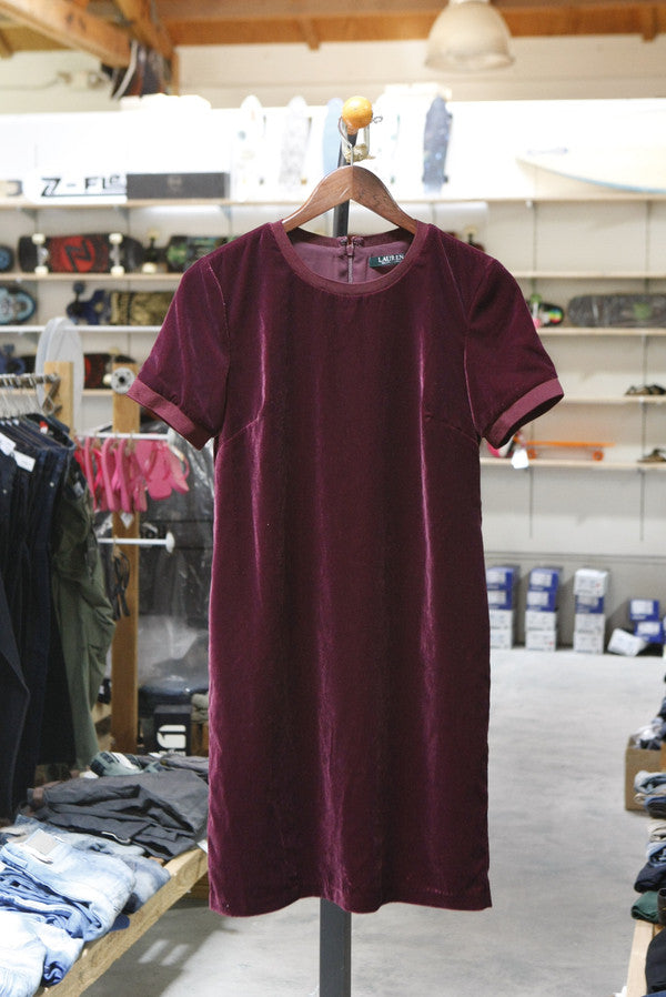 Polo Ralph Lauren Women's Velvet Shirtdress Chianti 200733525001 B6