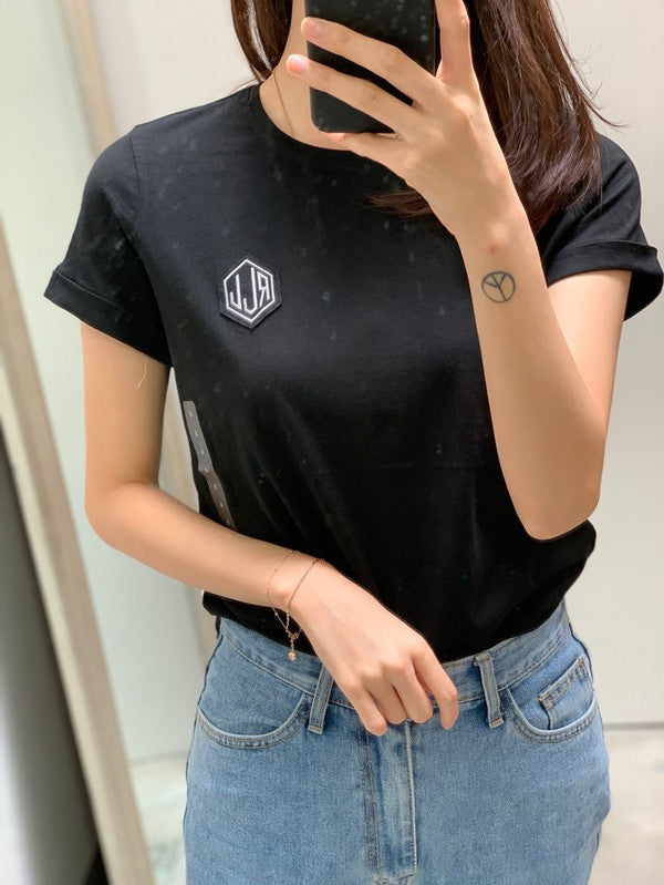 Polo Ralph Lauren Women's Black Logo Patch Short Sleeve T-Shirt Black 200755256002 B3