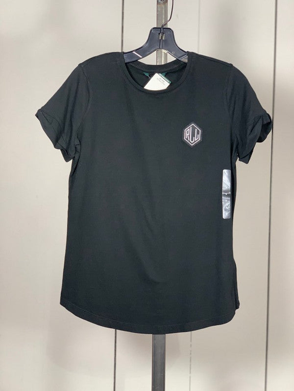 Polo Ralph Lauren Women's Black Logo Patch Short Sleeve T-Shirt Black 200755256002 B3