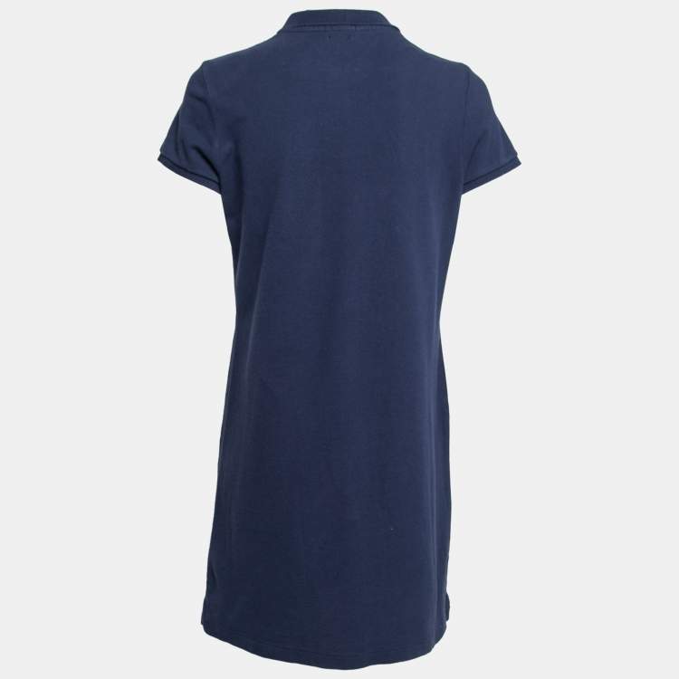 Polo Ralph Lauren Women's Long Ribbed Cotton Mesh Polo Short Sleeve Dress Navy 211570229001 B8