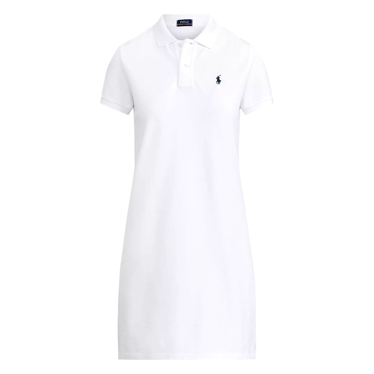 Polo Ralph Lauren Women's Long Ribbed Cotton Mesh Polo Short Sleeve Dress White 211570229016 B8