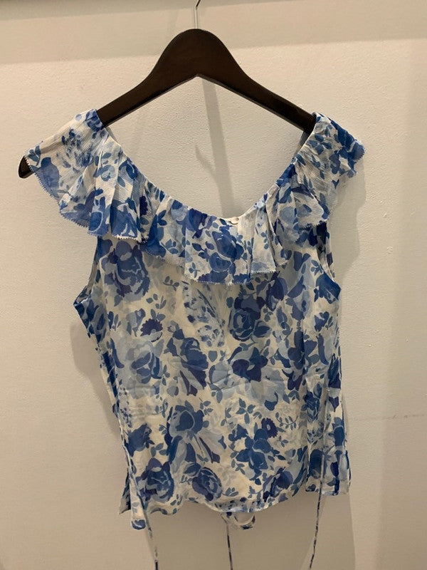 Polo Ralph Lauren Women's Flower Pattern Sleeveless Blouse Blue 211751687001 B14