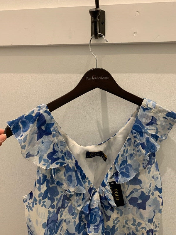 Polo Ralph Lauren Women's Flower Pattern Sleeveless Blouse Blue 211751687001 B14