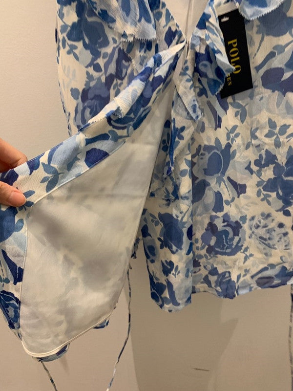 Polo Ralph Lauren Women's Flower Pattern Sleeveless Blouse Blue 211751687001 B14