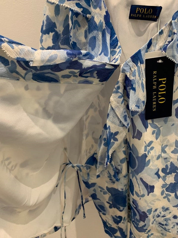 Polo Ralph Lauren Women's Flower Pattern Sleeveless Blouse Blue 211751687001 B14