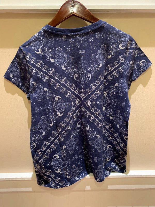 Polo Ralph Lauren Women's Bndna Round T-Shirt Navy Bndna 211754189001 B2