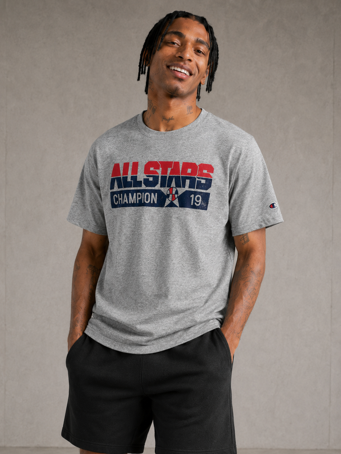 Champion Men's Classic Graphic T-shirt Oxford Grey GT23H 5860A0 806