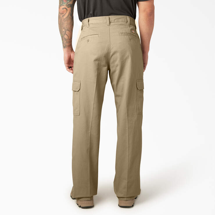 Dickies Mens Loose Fit Cargo Pants Rinsed Khaki 23214RKH