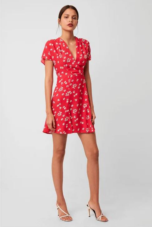 French Connection Verona Crepe Floral Dress Azalea Multi 71NSF
