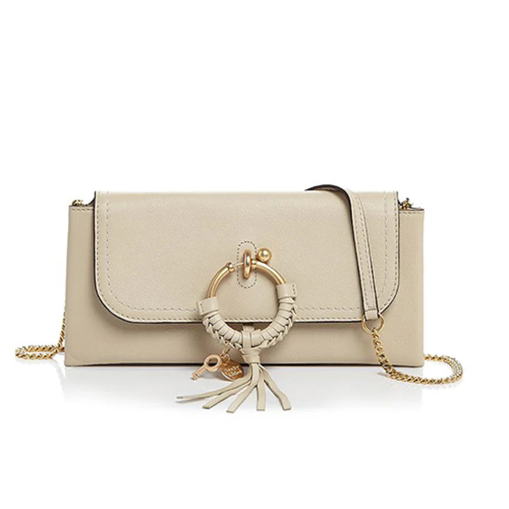 See by Chloé Joan Clutch Evening Bag Cement Beige CHS20ASA69388 24H