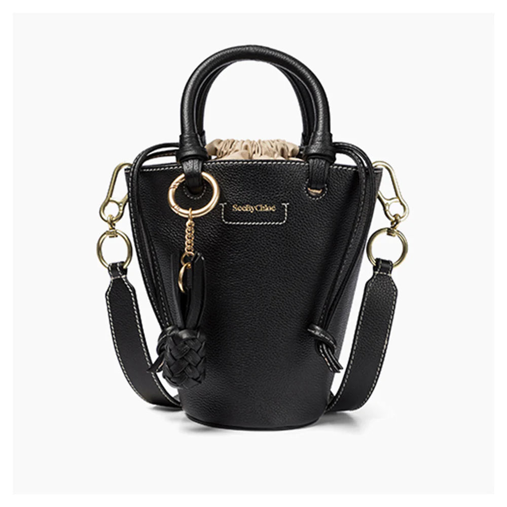 See by Chloé Cecilya Small Tote Bucket Bag Black CHS21SSB05912 001