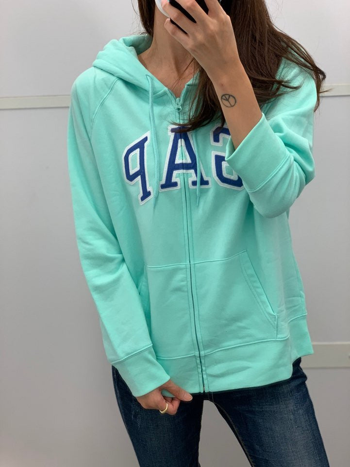 Gap Women's Basic Gap Logo Zip Up Hoodie Shore Blue 255045 23 G1