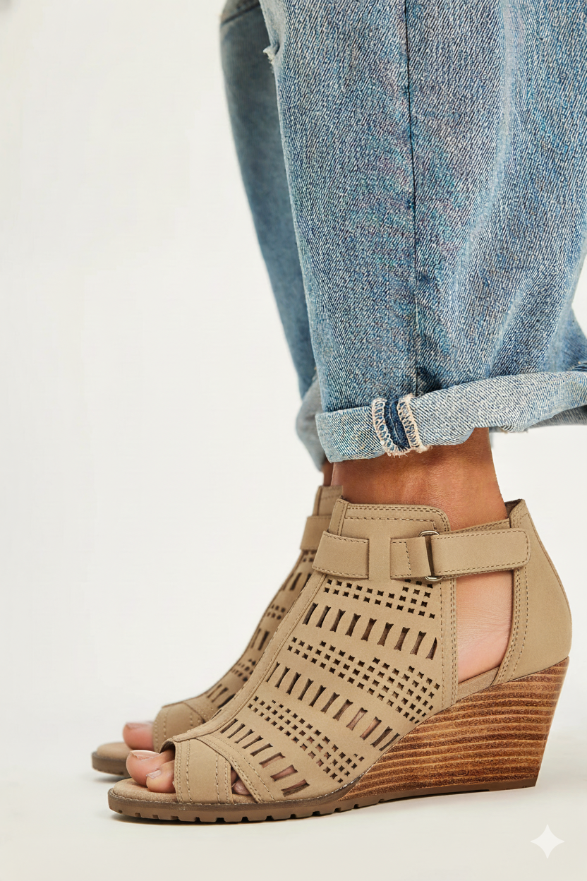 Rockport Womens Cobb Hill Lucinda Perforated Bootie Tan CH9707