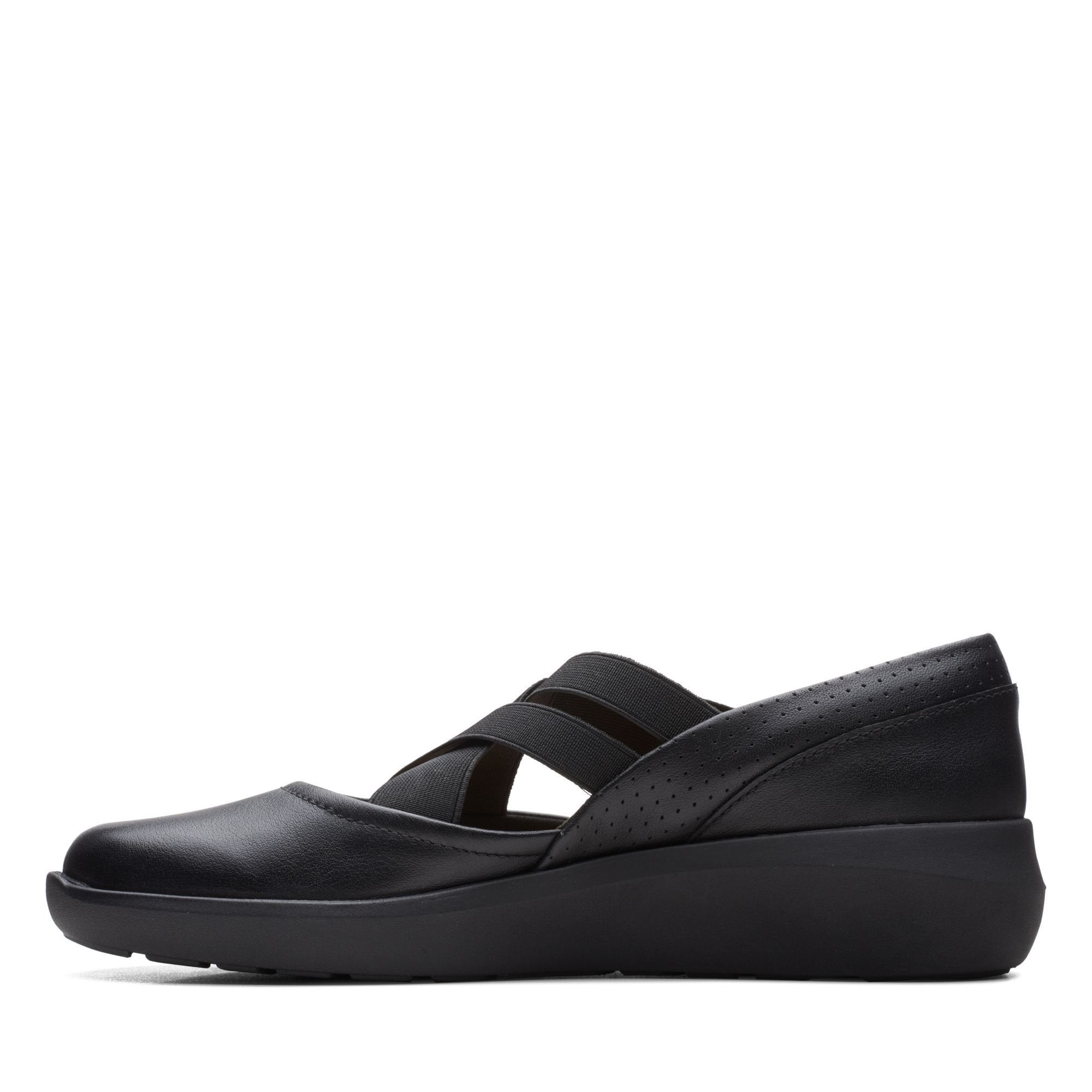 Clarks Women's Kayleigh Cove Slip-On Black Combi Leather 26164493 - APLAZE