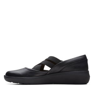Clarks Women's Kayleigh Cove Slip-On Black Combi Leather 26164493 - APLAZE