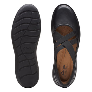 Clarks Women's Kayleigh Cove Slip-On Black Combi Leather 26164493 - APLAZE