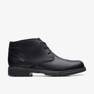 Clarks Mens Morris Lace II Black Tumbled Leather Boot 26164580