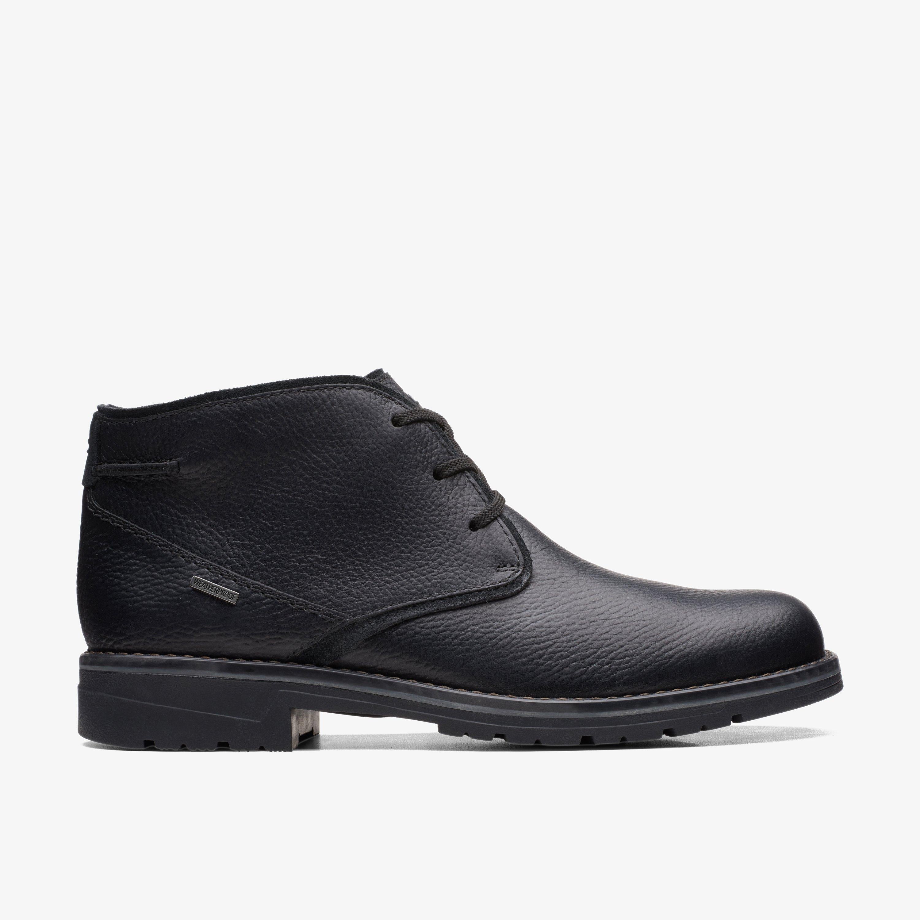 Clarks Mens Morris Lace II Black Tumbled Leather Boot 26164580