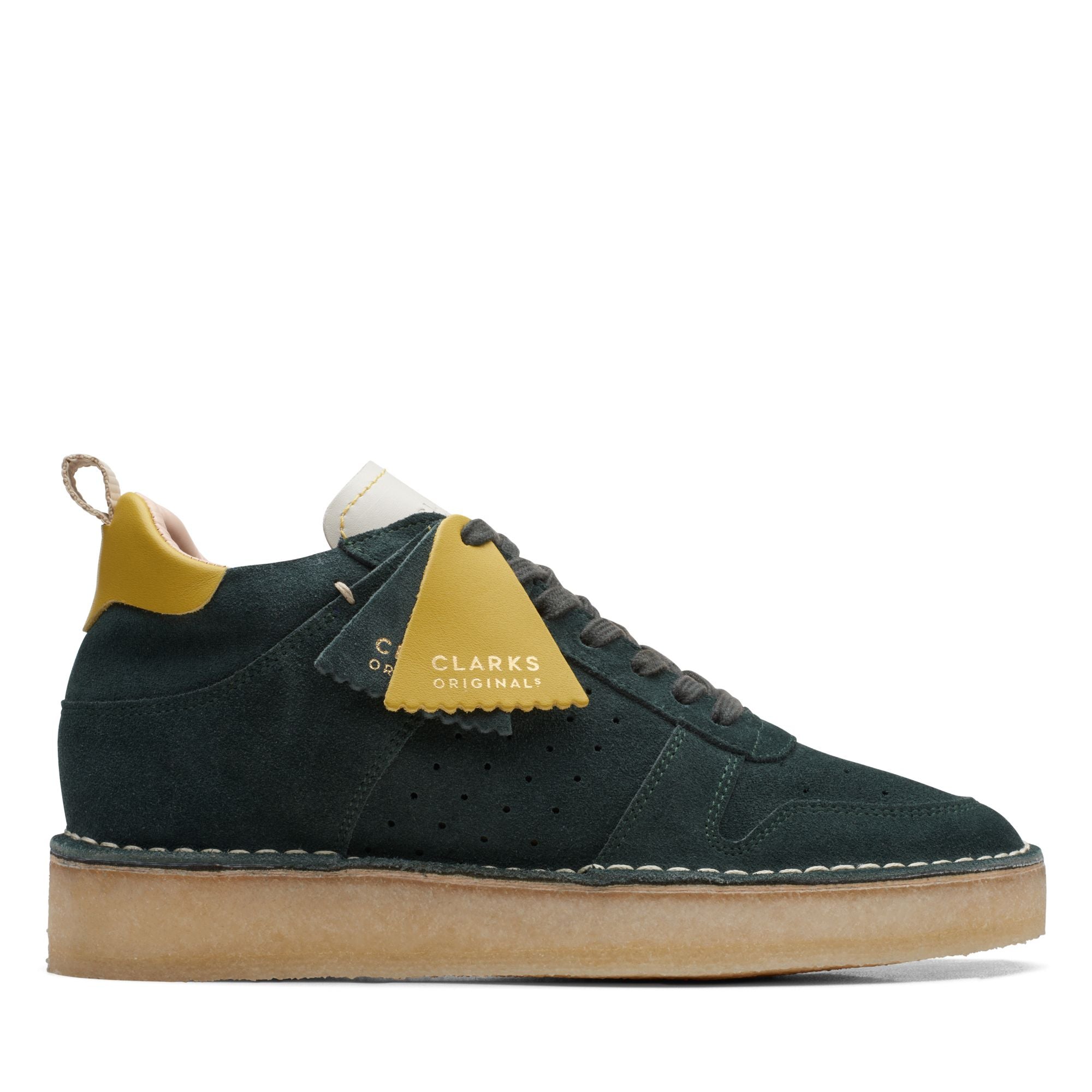 Clarks Women's Desert Run Dark Green Suede 26169459 - APLAZE