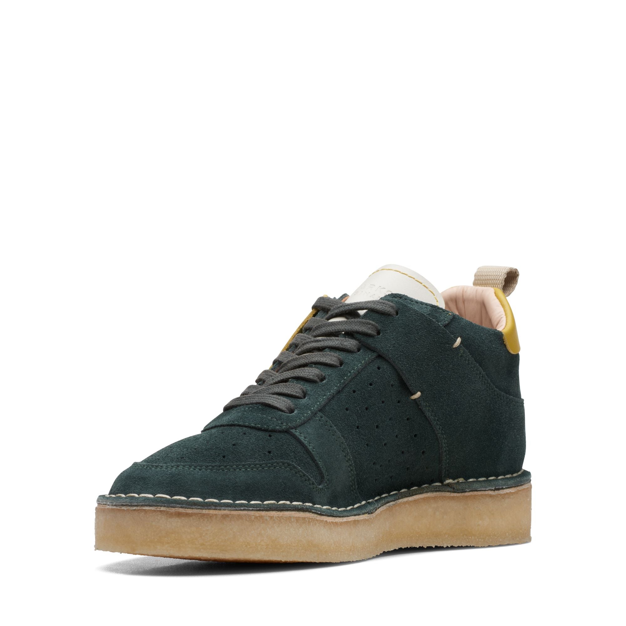 Clarks Women's Desert Run Dark Green Suede 26169459 - APLAZE