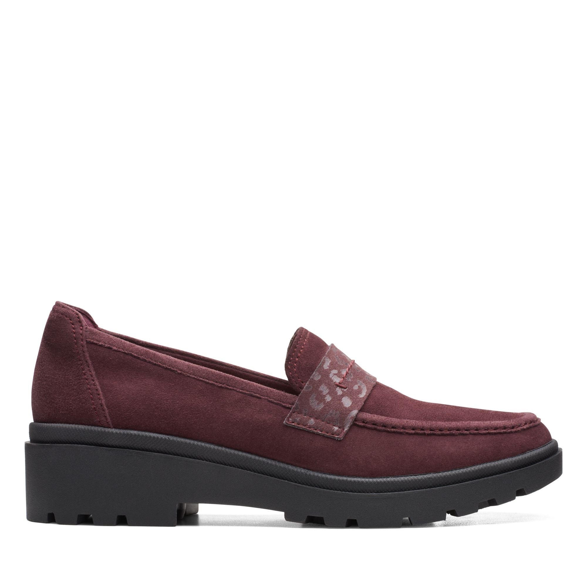 Clarks Women's Calla Ease Burgundy Suede 26169473 - APLAZE