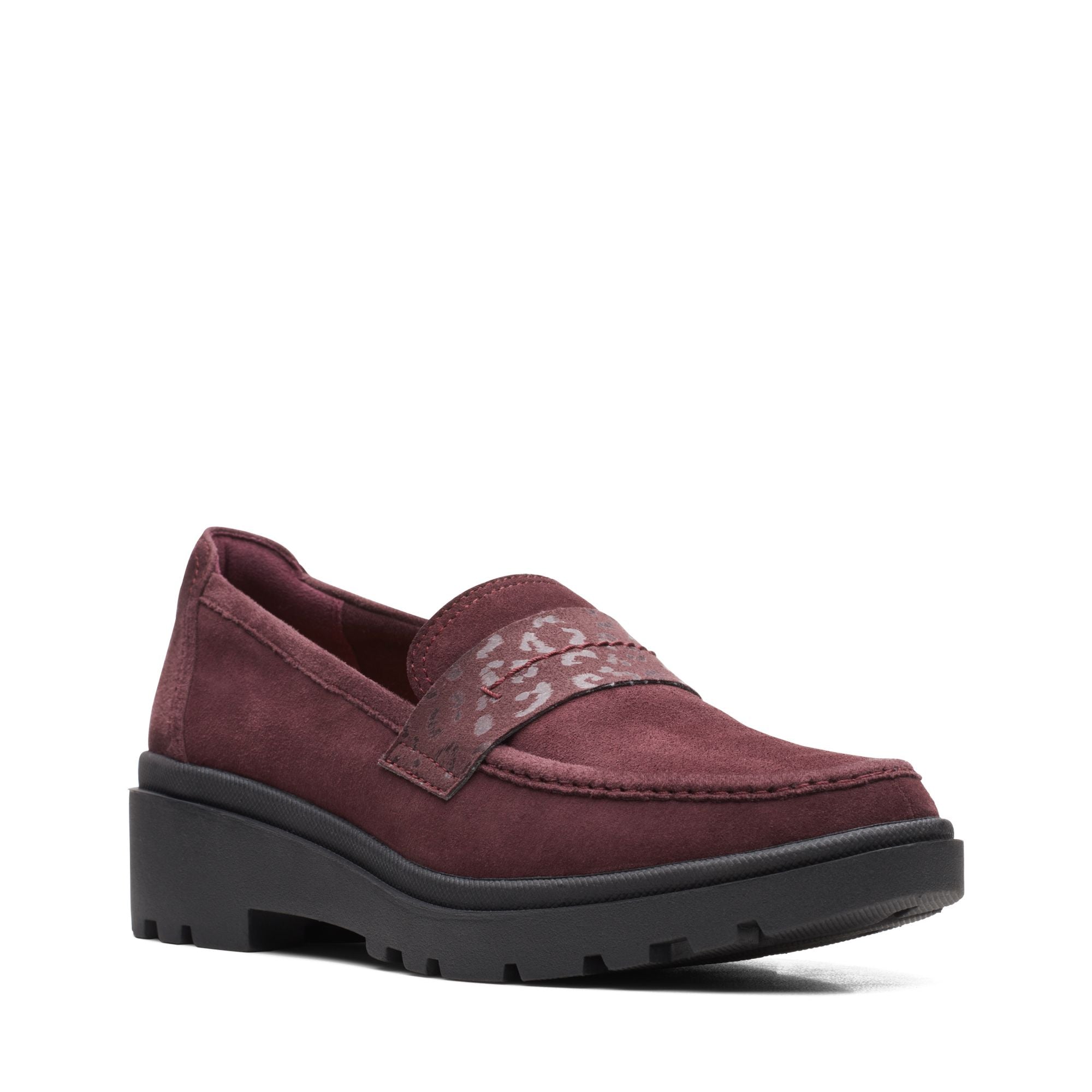 Clarks Women's Calla Ease Burgundy Suede 26169473 - APLAZE