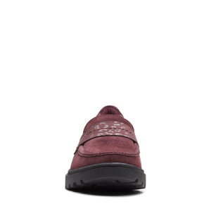 Clarks Women's Calla Ease Burgundy Suede 26169473 - APLAZE