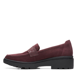 Clarks Women's Calla Ease Burgundy Suede 26169473 - APLAZE