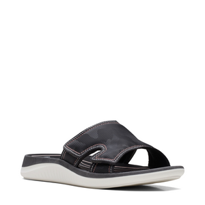 Clarks Women's Glide Bay Sandal Black 26169745 - APLAZE