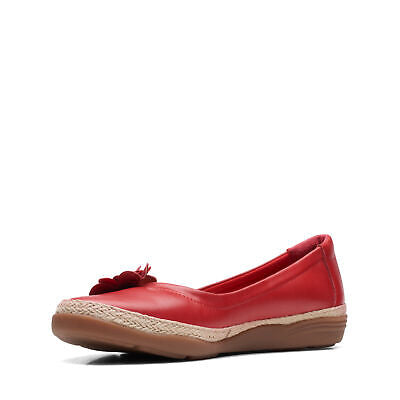 Clarks Women's Elaina Jade Cherry Red Leather 26171189