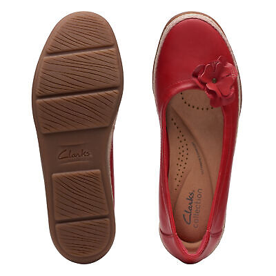 Clarks Women's Elaina Jade Cherry Red Leather 26171189