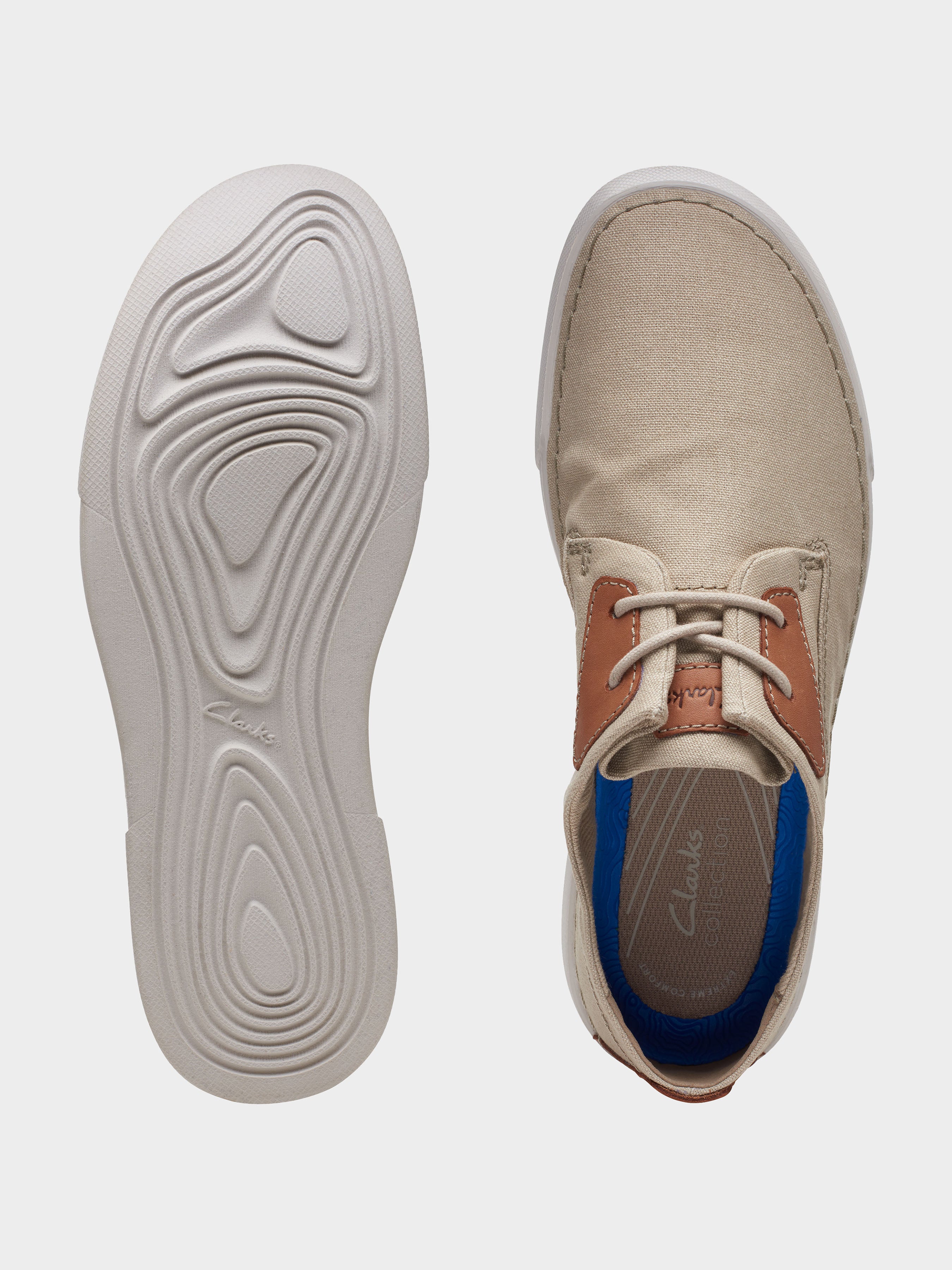 Clarks Men's Gereld Tie Sand Textile 26171672 - APLAZE