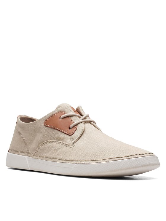 Clarks Men's Gereld Tie Sand Textile 26171672 - APLAZE