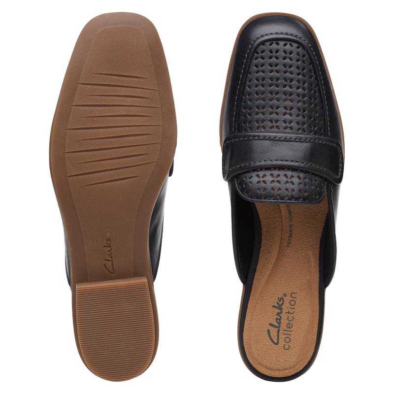 Clarks Women's Lyrical Rose Black Leather 26172730 - APLAZE