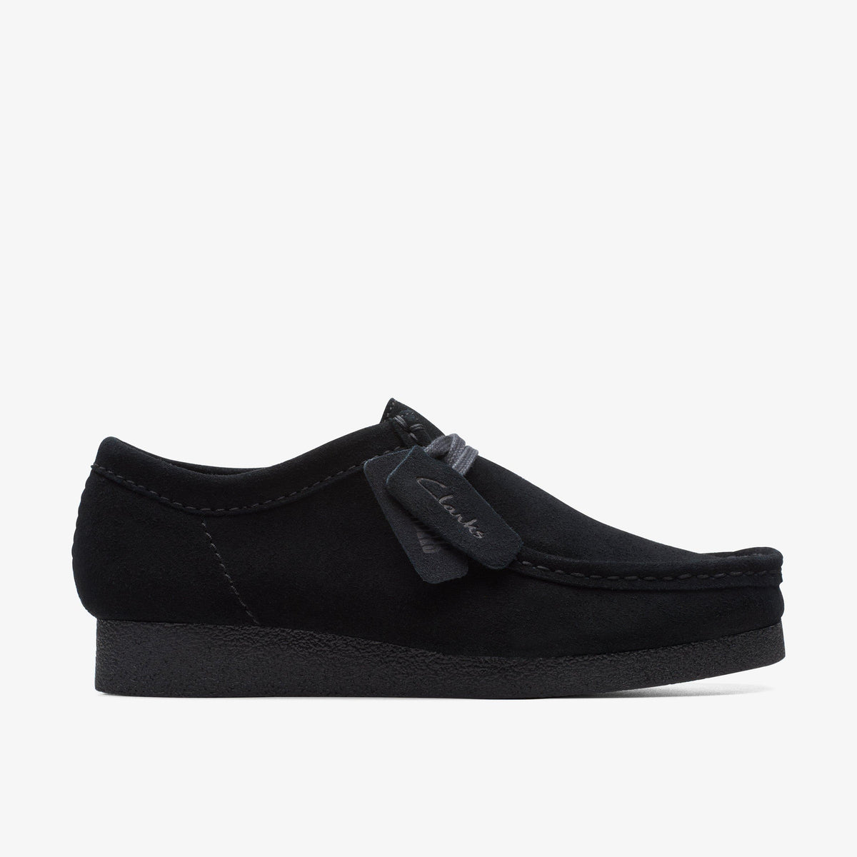 Clarks Originals Mens WallabeeEVO Black Suede Loafer 26172820