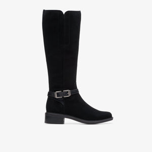 Clarks Women's Maye Aster Black Suede Boot 26174345