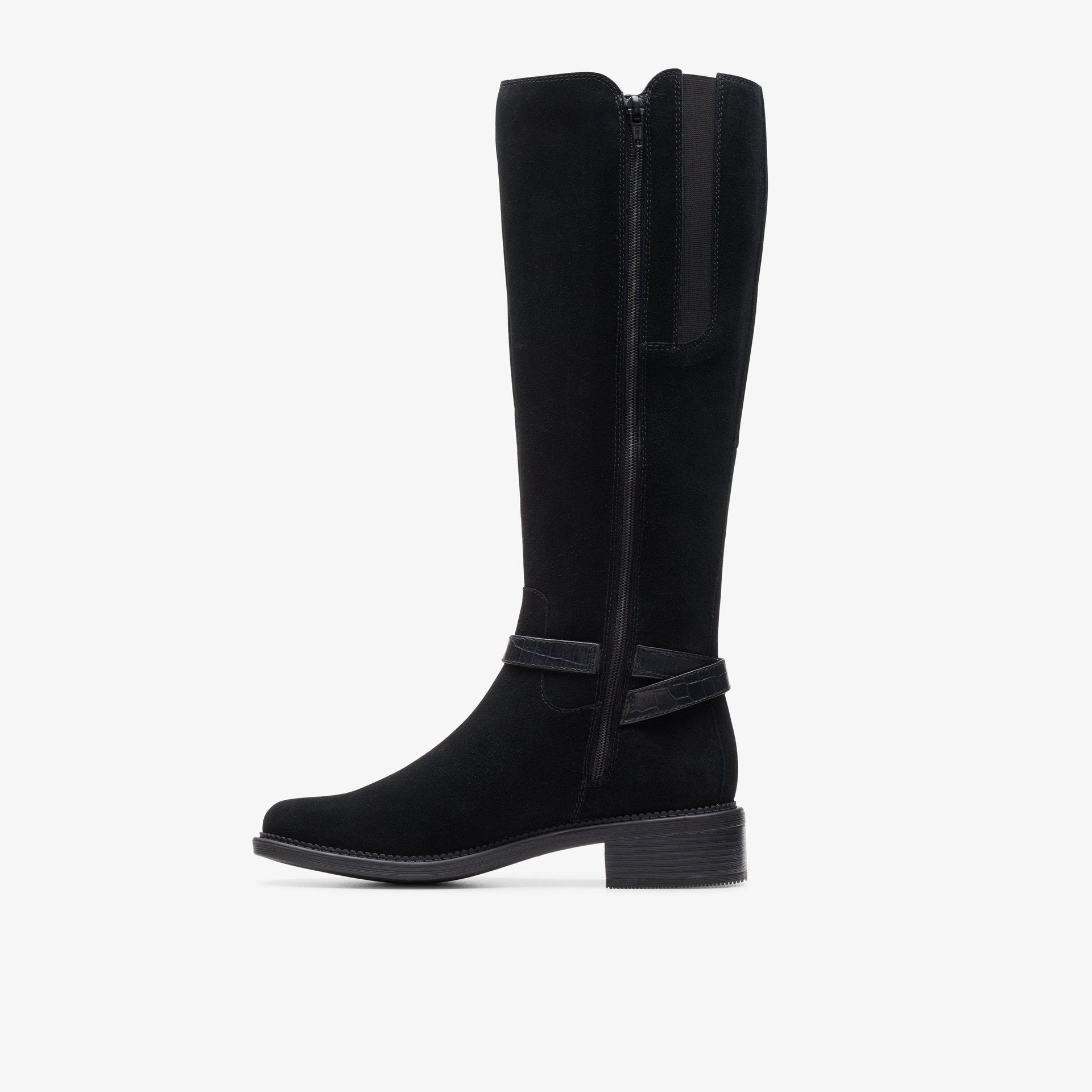 Clarks Women's Maye Aster Black Suede Boot 26174345