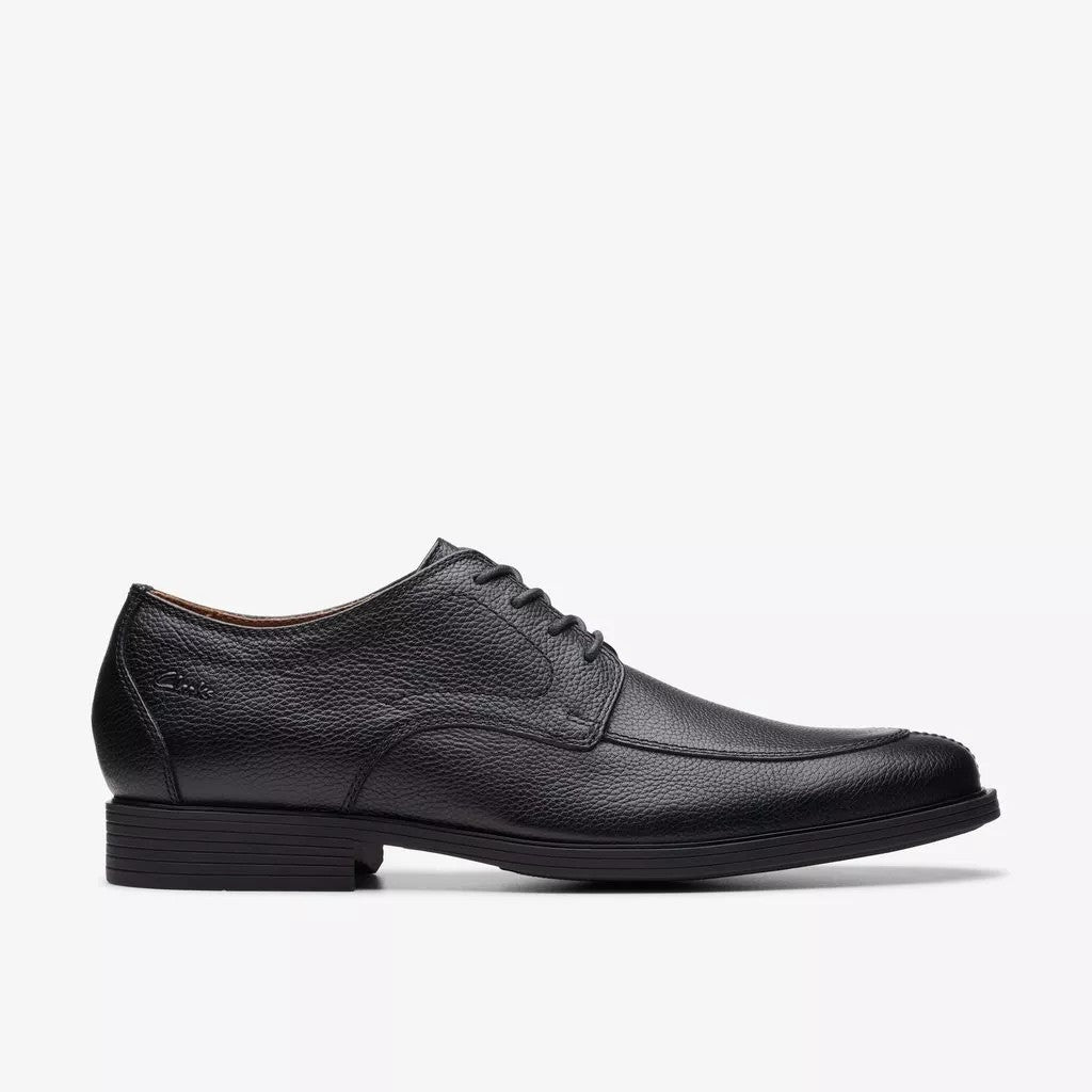 Clarks Mens Whiddon Apron Oxford Dress Shoe Black Tumbled 26174569
