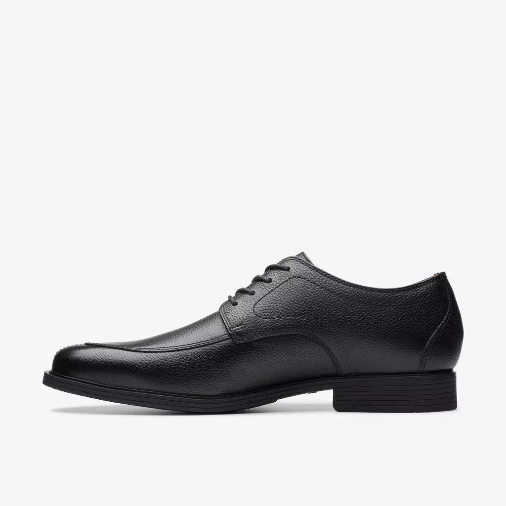 Clarks Mens Whiddon Apron Oxford Dress Shoe Black Tumbled 26174569