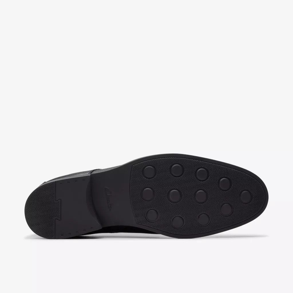 Clarks Mens Whiddon Apron Oxford Dress Shoe Black Tumbled 26174569