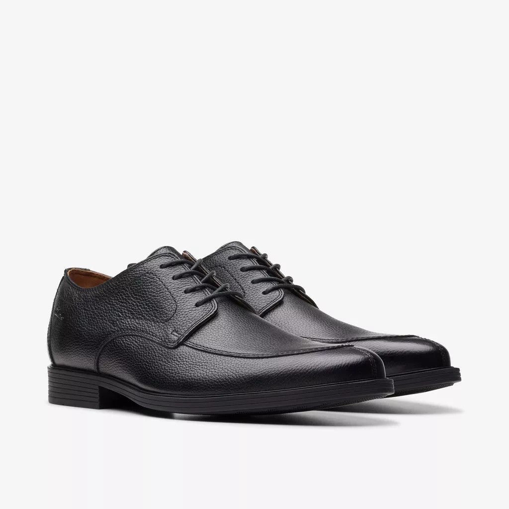 Clarks Mens Whiddon Apron Oxford Dress Shoe Black Tumbled 26174569