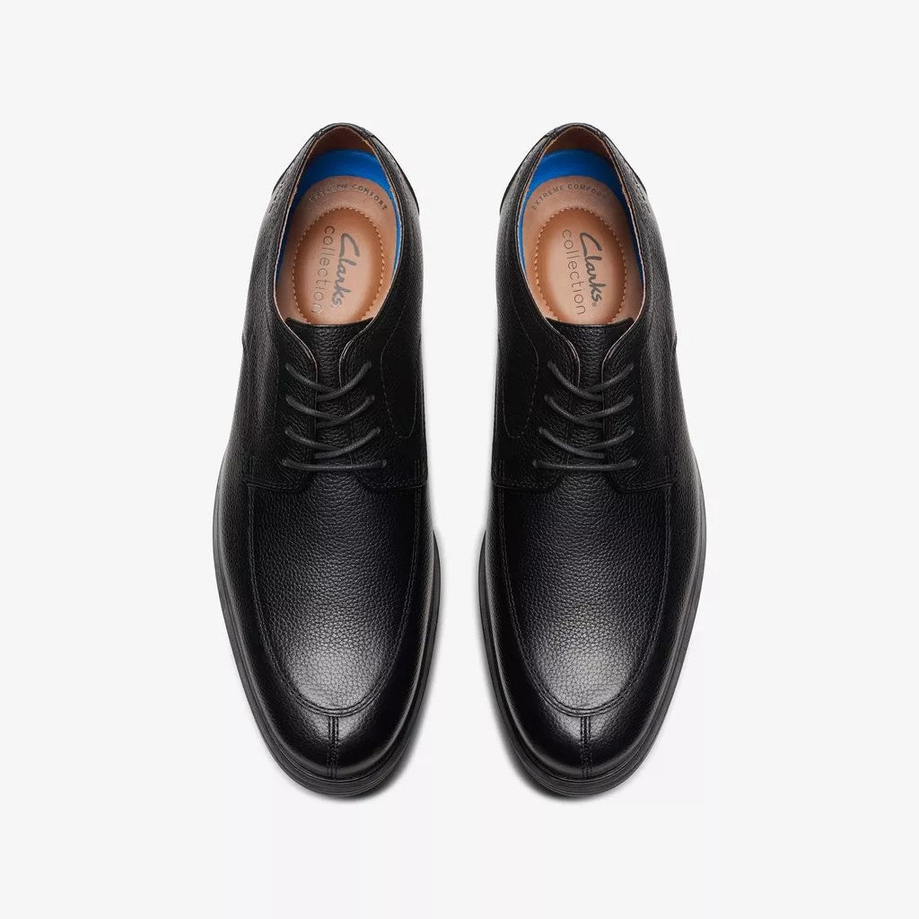 Clarks Mens Whiddon Apron Oxford Dress Shoe Black Tumbled 26174569