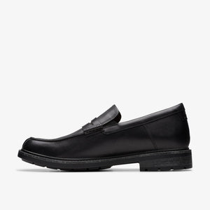 Clarks Men's Un Shire Step Black Leather 26174654 - APLAZE