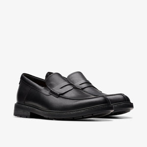 Clarks Men's Un Shire Step Black Leather 26174654 - APLAZE