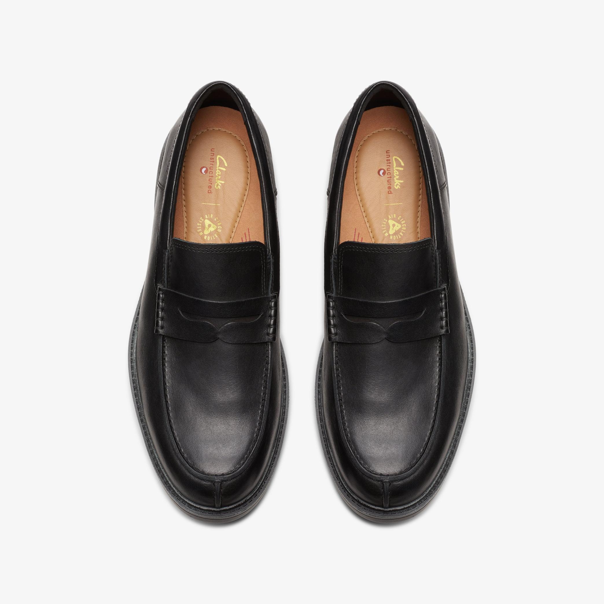 Clarks Men's Un Shire Step Black Leather 26174654 - APLAZE